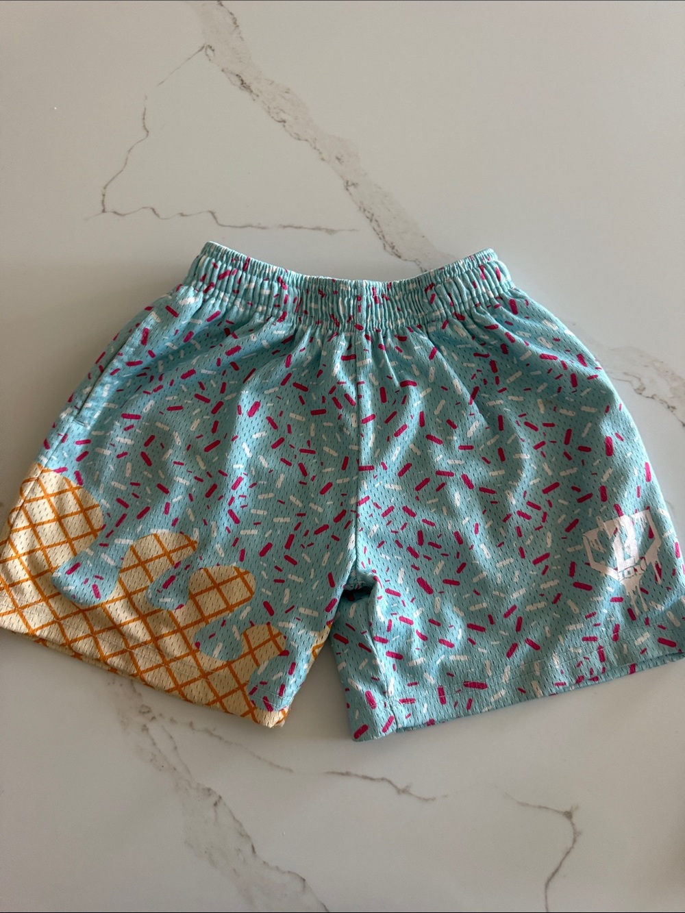 Baseball Lifestyle 101 Light Blue Ice Cream Sprinkles Shorts size YS